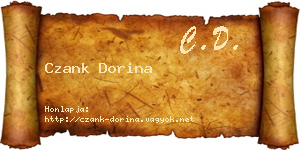 Czank Dorina névjegykártya
